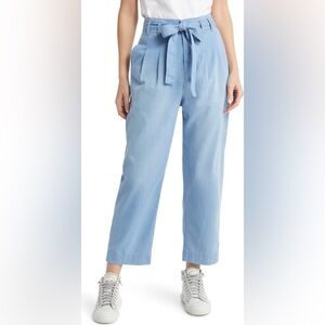 NWT The Great The Statesman Chambray Trouser Light Blue Relaxed Fit Pants Sz 27